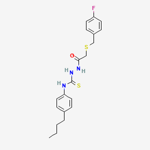 molecular formula C20H24FN3OS2 B4639231 N-(4-butylphenyl)-2-{[(4-fluorobenzyl)thio]acetyl}hydrazinecarbothioamide 