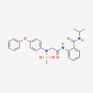 molecular formula C25H27N3O5S B4639242 N-isopropyl-2-{[N-(methylsulfonyl)-N-(4-phenoxyphenyl)glycyl]amino}benzamide 