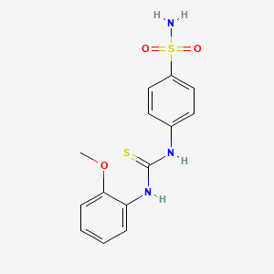 molecular formula C14H15N3O3S2 B4639269 4-({[(2-methoxyphenyl)amino]carbonothioyl}amino)benzenesulfonamide 