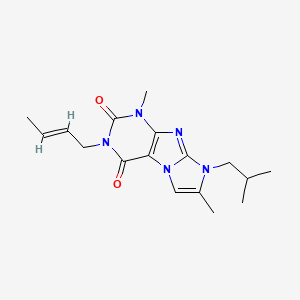 molecular formula C17H23N5O2 B4639311 (E)-3-(but-2-en-1-yl)-8-isobutyl-1,7-dimethyl-1H-imidazo[2,1-f]purine-2,4(3H,8H)-dione 