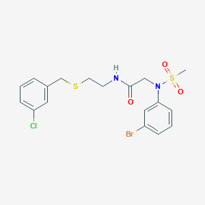 molecular formula C18H20BrClN2O3S2 B4639323 N~2~-(3-bromophenyl)-N~1~-{2-[(3-chlorobenzyl)thio]ethyl}-N~2~-(methylsulfonyl)glycinamide 