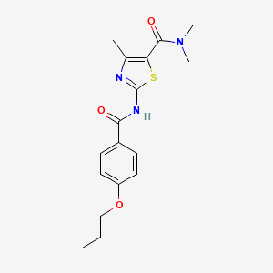 molecular formula C17H21N3O3S B4639338 N,N,4-TRIMETHYL-2-(4-PROPOXYBENZAMIDO)-1,3-THIAZOLE-5-CARBOXAMIDE 