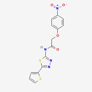 molecular formula C14H10N4O4S2 B4639347 2-(4-nitrophenoxy)-N-[5-(2-thienyl)-1,3,4-thiadiazol-2-yl]acetamide 