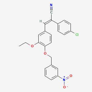 molecular formula C24H19ClN2O4 B4639372 (E)-2-(4-chlorophenyl)-3-[3-ethoxy-4-[(3-nitrophenyl)methoxy]phenyl]prop-2-enenitrile 