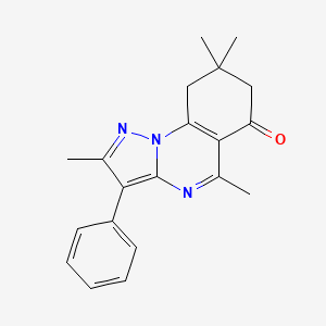 molecular formula C20H21N3O B4639403 2,5,8,8-tetramethyl-3-phenyl-8,9-dihydropyrazolo[1,5-a]quinazolin-6(7H)-one 