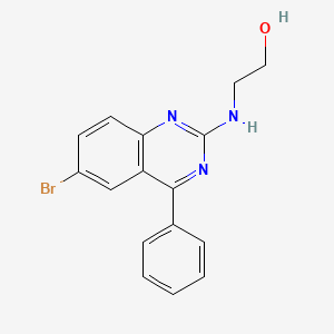 molecular formula C16H14BrN3O B4639428 2-[(6-Bromo-4-phenylquinazolin-2-yl)amino]ethanol 