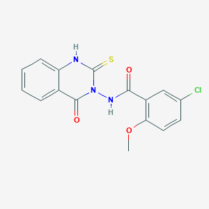 molecular formula C16H12ClN3O3S B4639456 5-chloro-N-(2-mercapto-4-oxo-3(4H)-quinazolinyl)-2-methoxybenzamide 