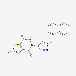 2-mercapto-6-methyl-3-[1-(1-naphthylmethyl)-1H-pyrazol-4-yl]thieno[2,3-d]pyrimidin-4(3H)-one