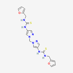 N-(2-FURYLMETHYL)-N'-(1-{[4-({[(2-FURYLMETHYL)AMINO]CARBOTHIOYL}AMINO)-1H-PYRAZOL-1-YL]METHYL}-1H-PYRAZOL-4-YL)THIOUREA