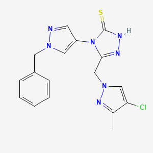 4-(1-BENZYL-1H-PYRAZOL-4-YL)-5-[(4-CHLORO-3-METHYL-1H-PYRAZOL-1-YL)METHYL]-4H-1,2,4-TRIAZOL-3-YLHYDROSULFIDE