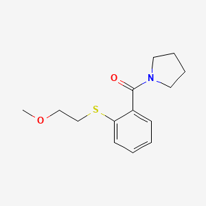 molecular formula C14H19NO2S B4639517 1-{2-[(2-methoxyethyl)thio]benzoyl}pyrrolidine 