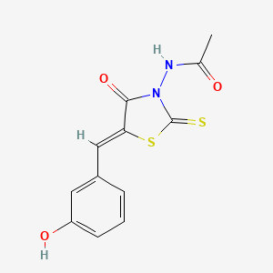 molecular formula C12H10N2O3S2 B4639524 N-[(5Z)-5-[(3-hydroxyphenyl)methylidene]-4-oxo-2-sulfanylidene-1,3-thiazolidin-3-yl]acetamide 