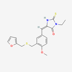 molecular formula C19H20N2O3S2 B4639532 3-ethyl-5-(3-{[(2-furylmethyl)thio]methyl}-4-methoxybenzylidene)-2-thioxo-4-imidazolidinone 