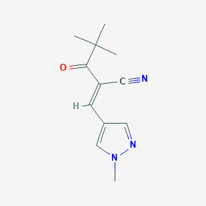 molecular formula C12H15N3O B4639553 2-(2,2-dimethylpropanoyl)-3-(1-methyl-1H-pyrazol-4-yl)acrylonitrile 