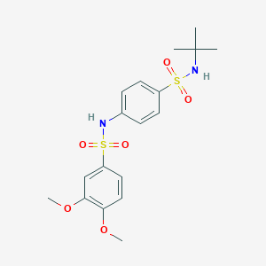 molecular formula C18H24N2O6S2 B4639561 3,4-DIMETHOXY-N-{4-[(2-METHYL-2-PROPANYL)SULFAMOYL]PHENYL}BENZENESULFONAMIDE 