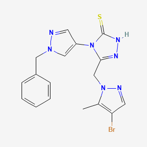 4-(1-BENZYL-1H-PYRAZOL-4-YL)-5-[(4-BROMO-5-METHYL-1H-PYRAZOL-1-YL)METHYL]-4H-1,2,4-TRIAZOL-3-YLHYDROSULFIDE