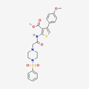 molecular formula C25H27N3O6S2 B4639596 methyl 4-(4-methoxyphenyl)-2-({[4-(phenylsulfonyl)-1-piperazinyl]acetyl}amino)-3-thiophenecarboxylate 