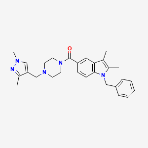 molecular formula C28H33N5O B4639605 (1-BENZYL-2,3-DIMETHYL-1H-INDOL-5-YL){4-[(1,3-DIMETHYL-1H-PYRAZOL-4-YL)METHYL]PIPERAZINO}METHANONE 