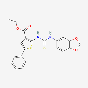 ethyl 2-{[(1,3-benzodioxol-5-ylamino)carbonothioyl]amino}-5-phenyl-3-thiophenecarboxylate