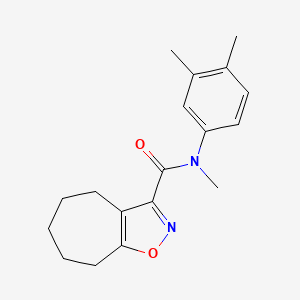 molecular formula C18H22N2O2 B4639657 N-(3,4-dimethylphenyl)-N-methyl-5,6,7,8-tetrahydro-4H-cyclohepta[d]isoxazole-3-carboxamide 