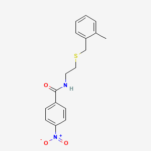 molecular formula C17H18N2O3S B4639674 N-{2-[(2-methylbenzyl)sulfanyl]ethyl}-4-nitrobenzamide 