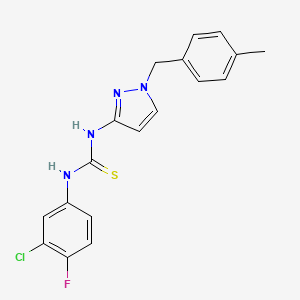 N-(3-chloro-4-fluorophenyl)-N'-[1-(4-methylbenzyl)-1H-pyrazol-3-yl]thiourea