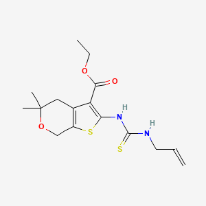 ETHYL 5,5-DIMETHYL-2-{[(PROP-2-EN-1-YL)CARBAMOTHIOYL]AMINO}-4H,5H,7H-THIENO[2,3-C]PYRAN-3-CARBOXYLATE