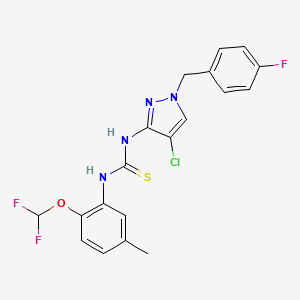 molecular formula C19H16ClF3N4OS B4639750 N-[4-chloro-1-(4-fluorobenzyl)-1H-pyrazol-3-yl]-N'-[2-(difluoromethoxy)-5-methylphenyl]thiourea 