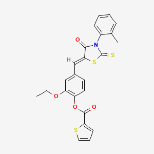 [2-ethoxy-4-[(Z)-[3-(2-methylphenyl)-4-oxo-2-sulfanylidene-1,3-thiazolidin-5-ylidene]methyl]phenyl] thiophene-2-carboxylate