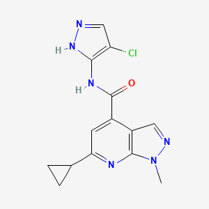 N-(4-chloro-1H-pyrazol-5-yl)-6-cyclopropyl-1-methyl-1H-pyrazolo[3,4-b]pyridine-4-carboxamide