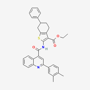 ethyl 2-({[2-(3,4-dimethylphenyl)-4-quinolinyl]carbonyl}amino)-6-phenyl-4,5,6,7-tetrahydro-1-benzothiophene-3-carboxylate