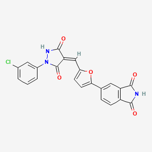 5-(5-{[1-(3-chlorophenyl)-3,5-dioxo-4-pyrazolidinylidene]methyl}-2-furyl)-1H-isoindole-1,3(2H)-dione