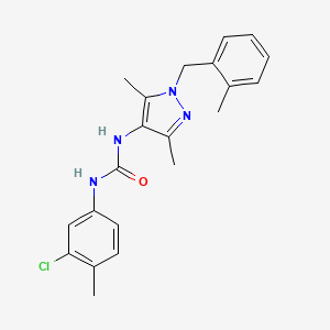 molecular formula C21H23ClN4O B4639808 N-(3-chloro-4-methylphenyl)-N'-[3,5-dimethyl-1-(2-methylbenzyl)-1H-pyrazol-4-yl]urea 