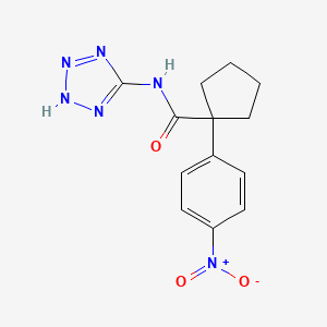 molecular formula C13H14N6O3 B4639811 1-(4-nitrophenyl)-N-(2H-tetrazol-5-yl)cyclopentane-1-carboxamide 