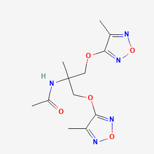 molecular formula C12H17N5O5 B4639813 N-[2-methyl-1,3-bis[(4-methyl-1,2,5-oxadiazol-3-yl)oxy]propan-2-yl]acetamide 