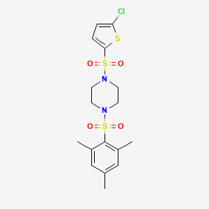 molecular formula C17H21ClN2O4S3 B4639844 1-[(5-chloro-2-thienyl)sulfonyl]-4-(mesitylsulfonyl)piperazine 