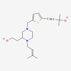 4-(5-{[3-(2-hydroxyethyl)-4-(3-methyl-2-buten-1-yl)-1-piperazinyl]methyl}-2-thienyl)-2-methyl-3-butyn-2-ol