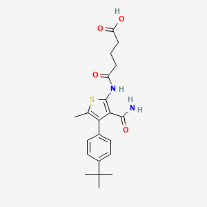 molecular formula C21H26N2O4S B4639894 5-({3-(AMINOCARBONYL)-4-[4-(TERT-BUTYL)PHENYL]-5-METHYL-2-THIENYL}AMINO)-5-OXOPENTANOIC ACID 