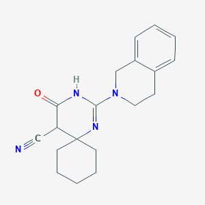 molecular formula C19H22N4O B4639911 2-(3,4-dihydroisoquinolin-2(1H)-yl)-4-oxo-1,3-diazaspiro[5.5]undec-2-ene-5-carbonitrile 