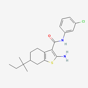 2-amino-N-(3-chlorophenyl)-6-(1,1-dimethylpropyl)-4,5,6,7-tetrahydro-1-benzothiophene-3-carboxamide