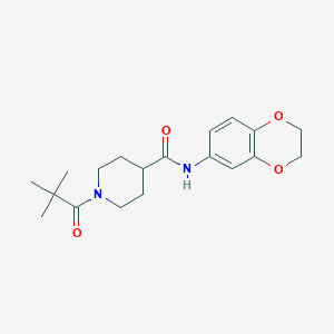 N-(2,3-dihydro-1,4-benzodioxin-6-yl)-1-(2,2-dimethylpropanoyl)piperidine-4-carboxamide