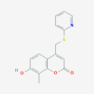 7-hydroxy-8-methyl-4-[(pyridin-2-ylsulfanyl)methyl]-2H-chromen-2-one