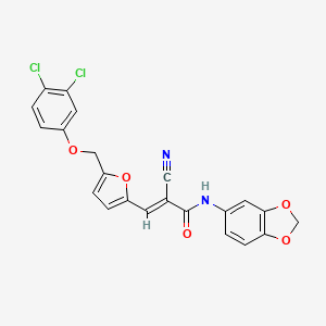 N-1,3-benzodioxol-5-yl-2-cyano-3-{5-[(3,4-dichlorophenoxy)methyl]-2-furyl}acrylamide