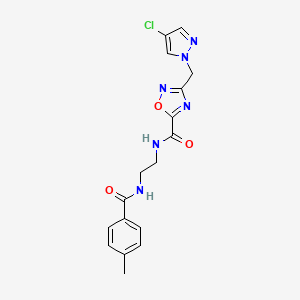 3-[(4-CHLORO-1H-PYRAZOL-1-YL)METHYL]-N~5~-{2-[(4-METHYLBENZOYL)AMINO]ETHYL}-1,2,4-OXADIAZOLE-5-CARBOXAMIDE