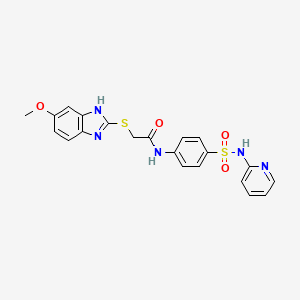 2-[(6-methoxy-1H-benzimidazol-2-yl)thio]-N-{4-[(2-pyridinylamino)sulfonyl]phenyl}acetamide