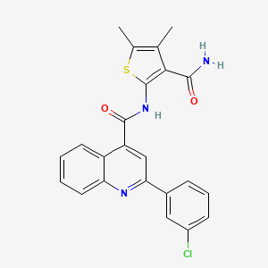 molecular formula C23H18ClN3O2S B4639970 N-(3-carbamoyl-4,5-dimethylthiophen-2-yl)-2-(3-chlorophenyl)quinoline-4-carboxamide 