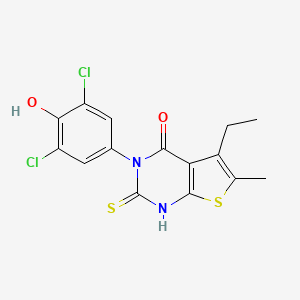 3-(3,5-dichloro-4-hydroxyphenyl)-5-ethyl-2-mercapto-6-methylthieno[2,3-d]pyrimidin-4(3H)-one