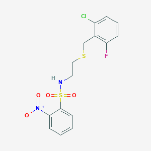 N-{2-[(2-chloro-6-fluorobenzyl)thio]ethyl}-2-nitrobenzenesulfonamide