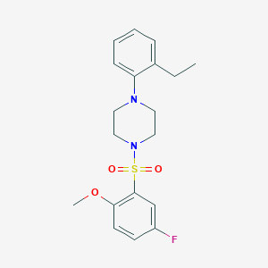 molecular formula C19H23FN2O3S B4640061 1-(2-Ethylphenyl)-4-(5-fluoro-2-methoxybenzenesulfonyl)piperazine 