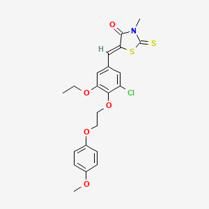 (5Z)-5-{3-chloro-5-ethoxy-4-[2-(4-methoxyphenoxy)ethoxy]benzylidene}-3-methyl-2-thioxo-1,3-thiazolidin-4-one